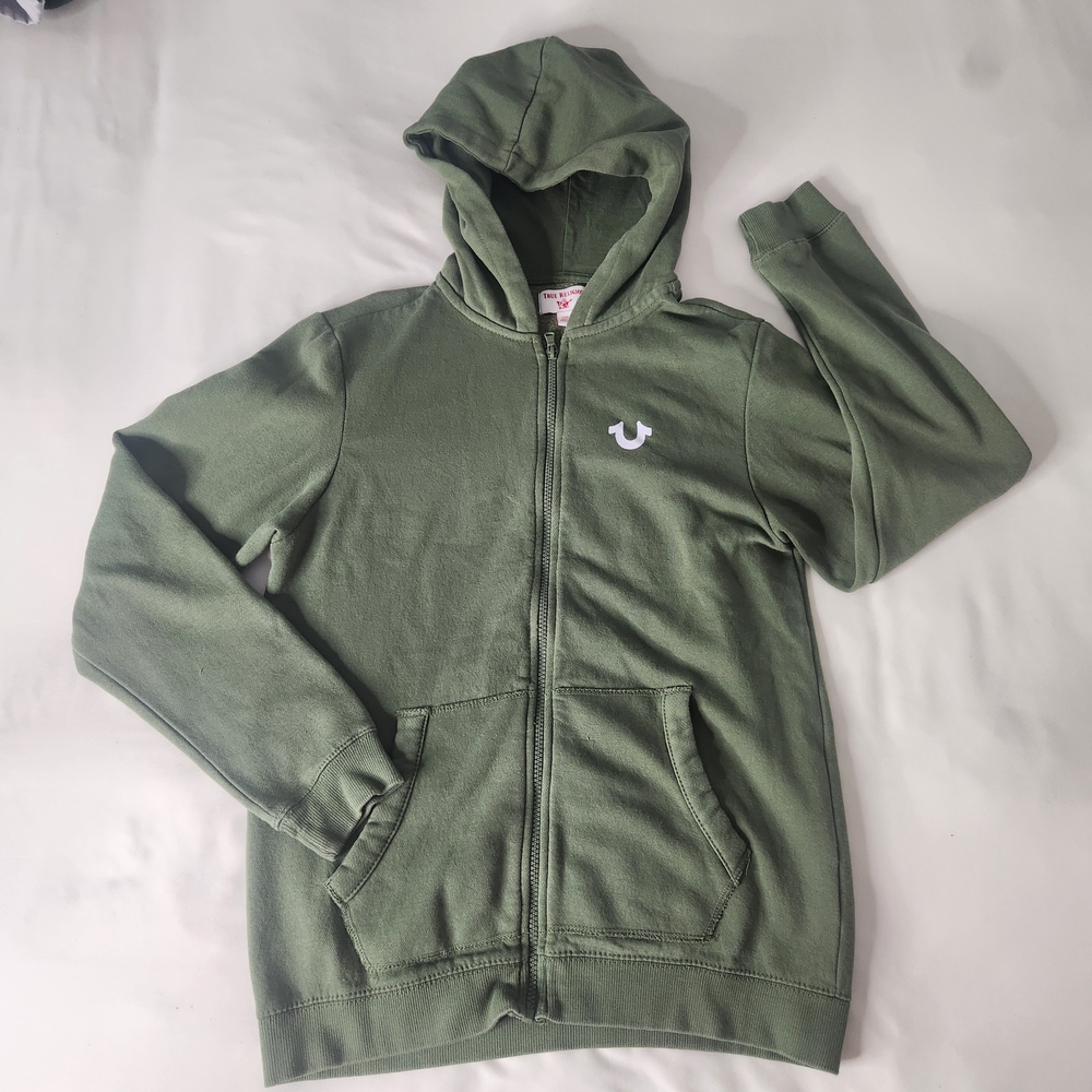 True Religion Olive Green Kids Hoodie Size L